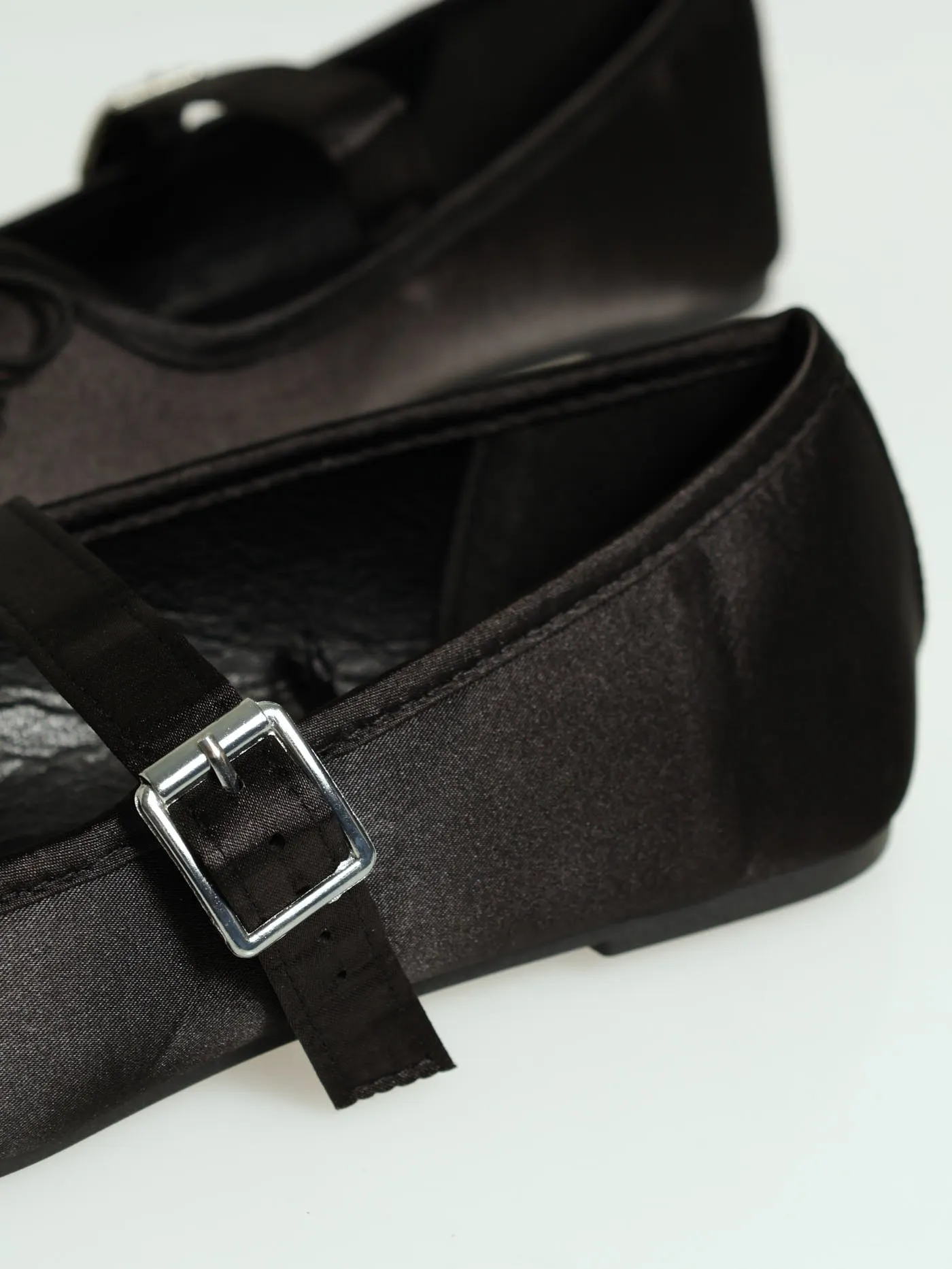 Ballet Pump With Bow & Buckle - Black