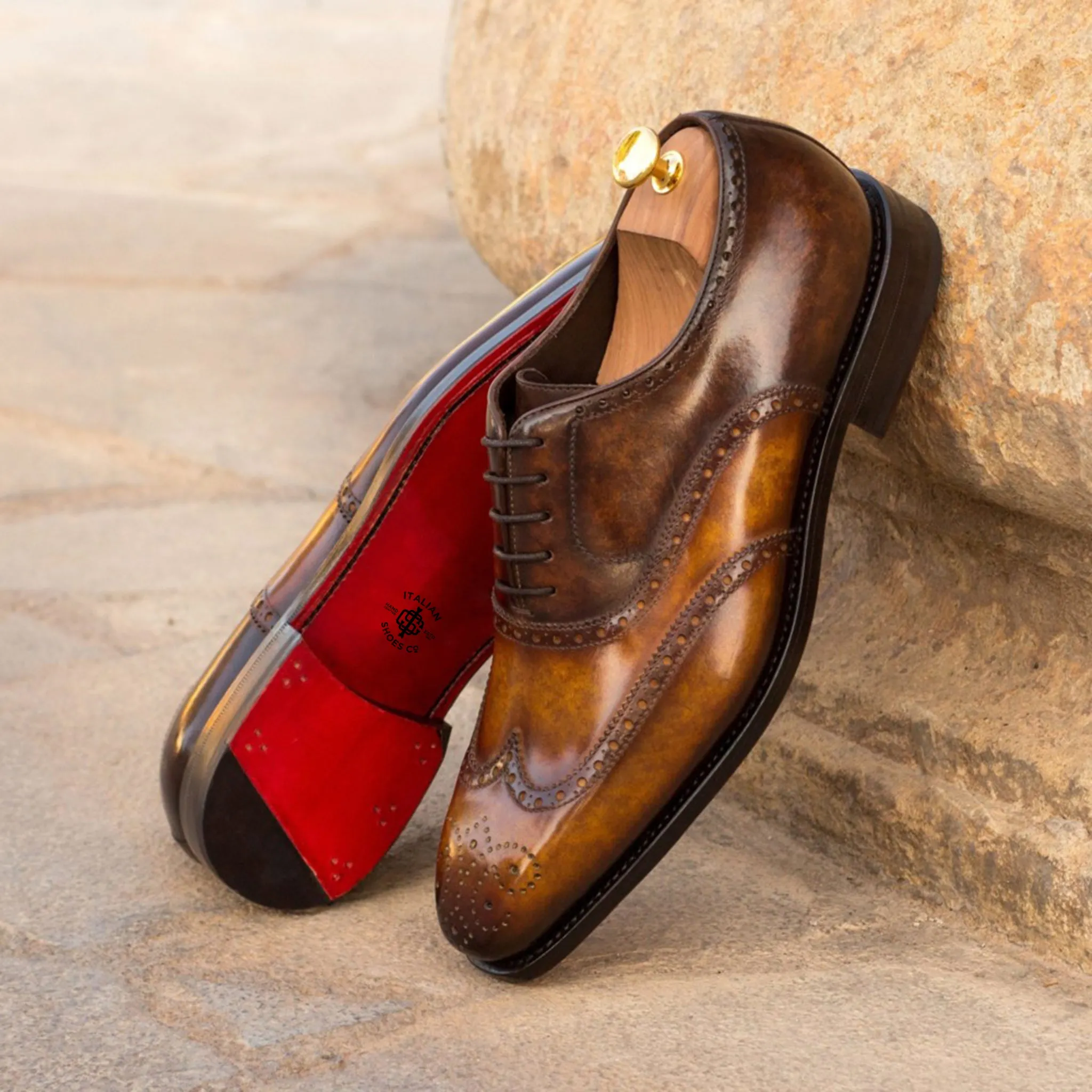 Brown Patina Brogues Shoes