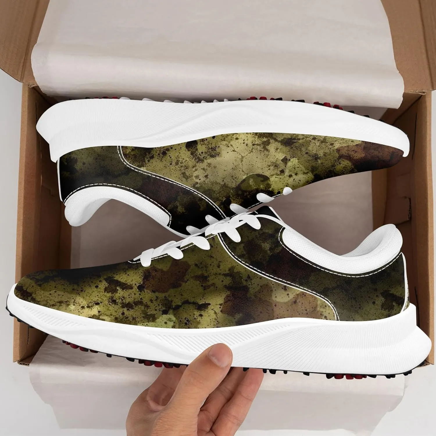Camouflage Running Shoes Tennis Shoes Slip On Fashion Sneaker Breathable Lightweight Athletic Walking Shoes