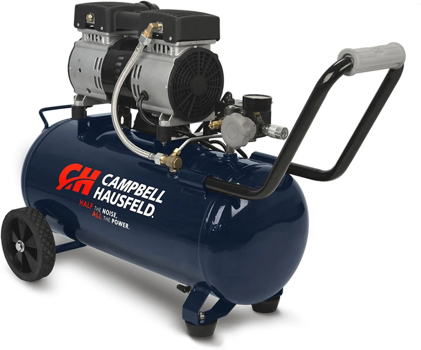 CAMPBELL HAUSFELD 8 Gallon Air Compressor, 65dB Quiet Portable Air Compressor, 120v, 125 Max PSI Oil and Maintenance free pump- Ideal for Home and Professional Use