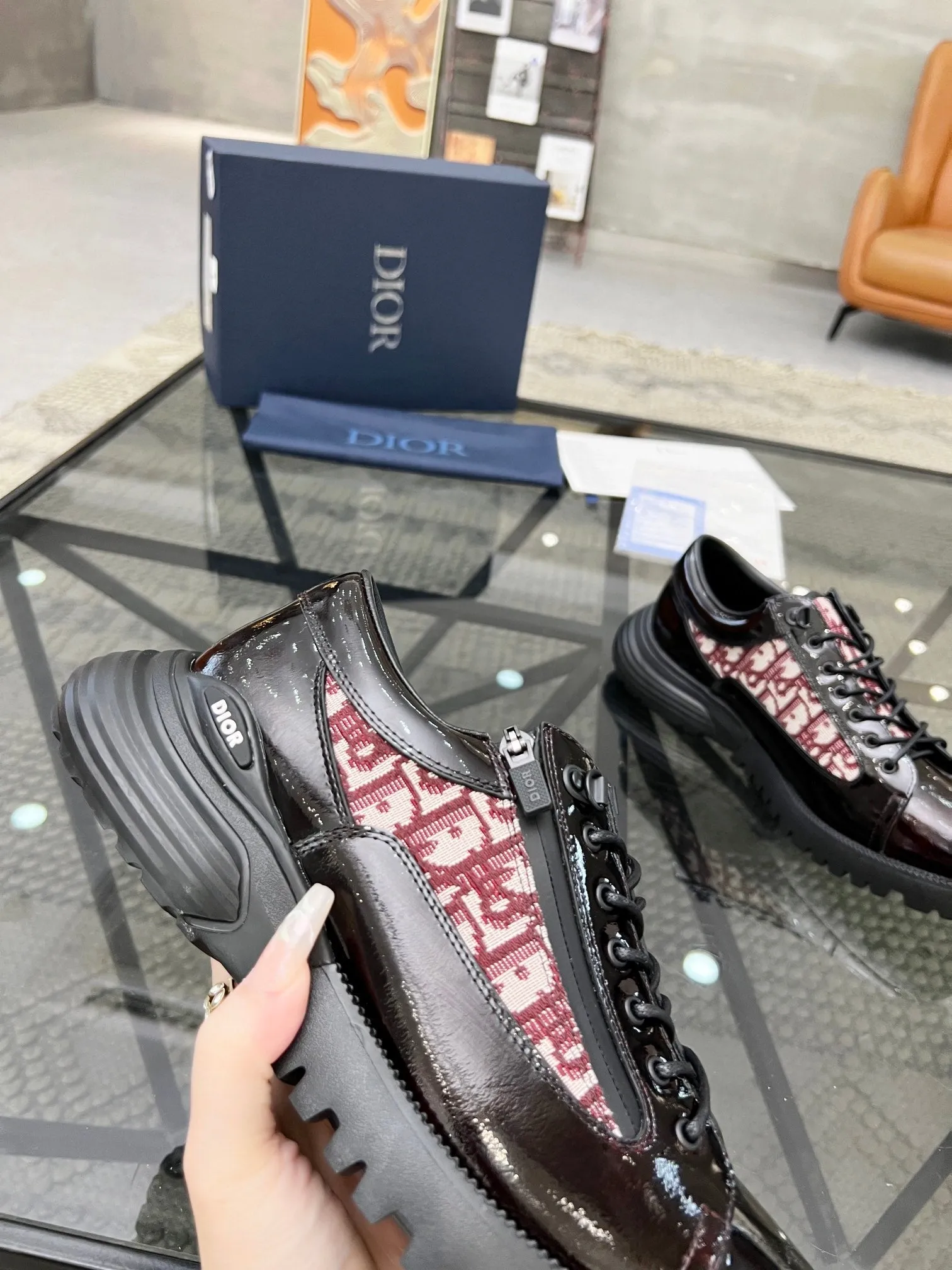 CD COMBAT DERBY SHOE WINE POLISHED CALFSKIN