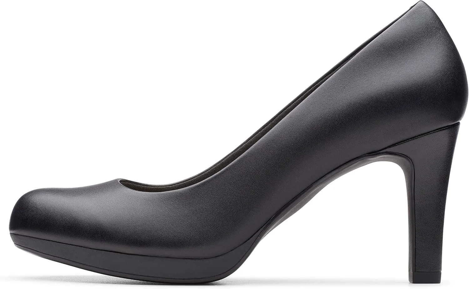 Clarks Women's Adriel Viola Dress Pump, Black Leather, 5