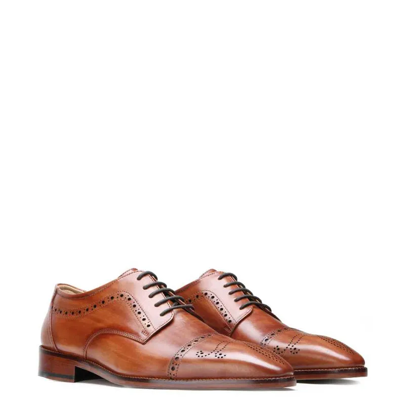 Classic Design Polished Leather Derby Shoes