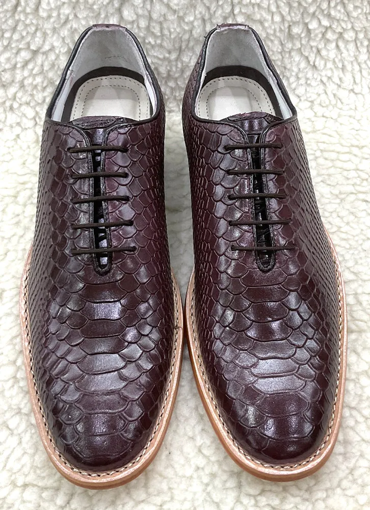Cobra Embossed Brown leather