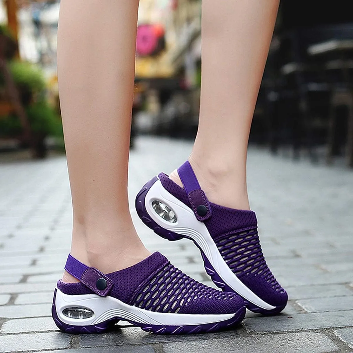CrazycatZ Mesh Clog Mule,Womens Air Cushion Mesh Sporty Sneaker Clog Sandals Garden Shoes