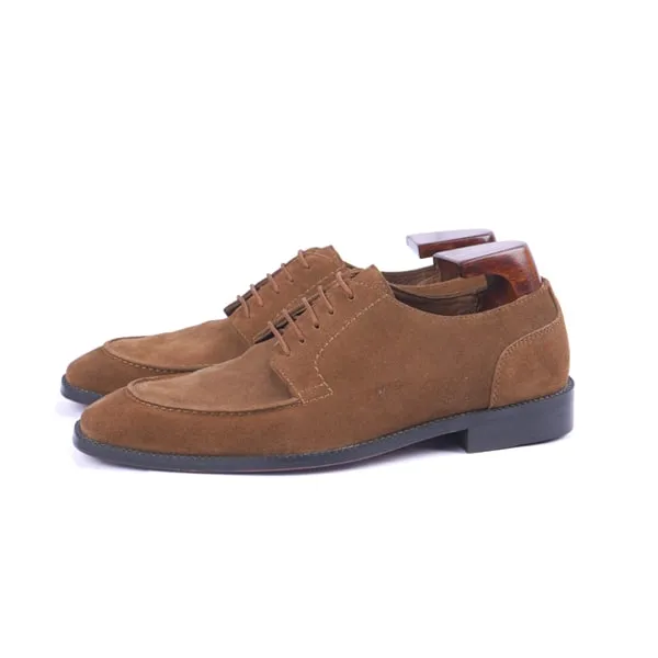 Derby Blucher Brown Suede Shoes
