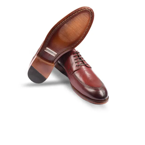 Derby Blucher Classy Burgundy Leather Shoes