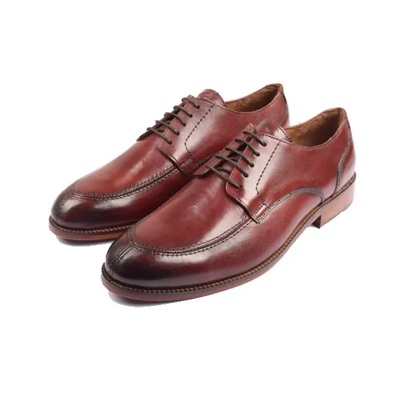 Derby Blucher Classy Burgundy Leather Shoes
