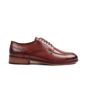 Derby Blucher Classy Burgundy Leather Shoes