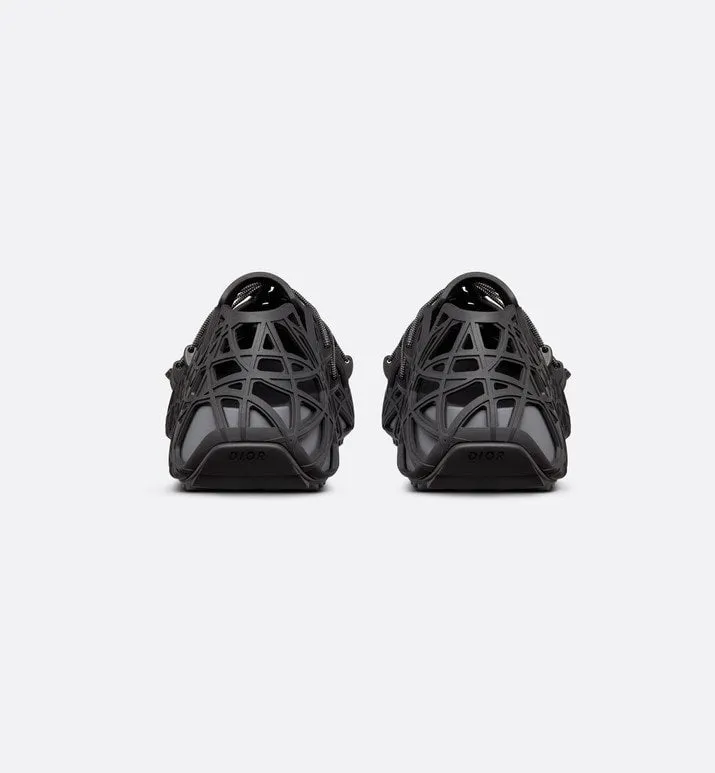 Dior Warp Sandal • Black Cosmo Rubber with Warped Cannage Motif