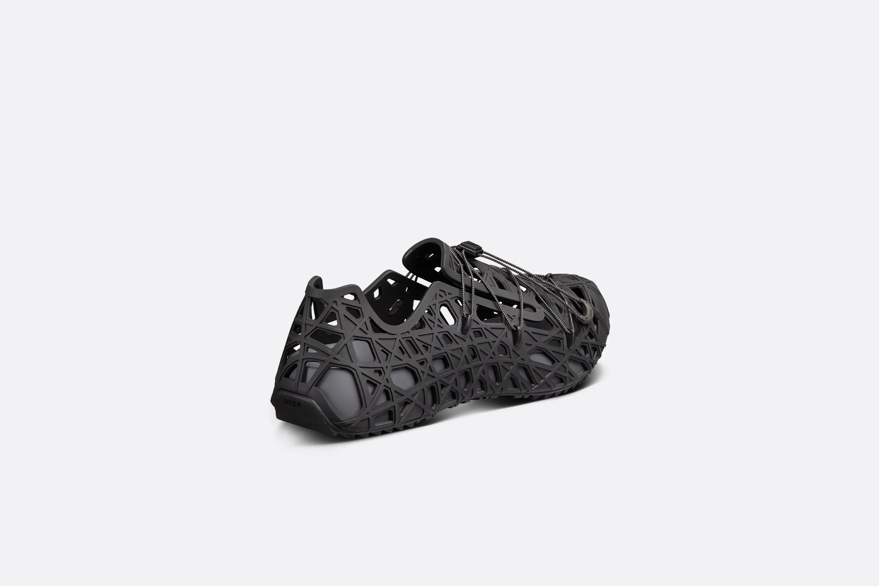 Dior Warp Sandal • Black Cosmo Rubber with Warped Cannage Motif