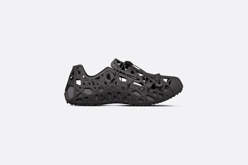 Dior Warp Sandal • Black Cosmo Rubber with Warped Cannage Motif