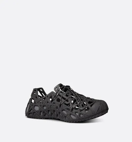 Dior Warp Sandal • Black Cosmo Rubber with Warped Cannage Motif