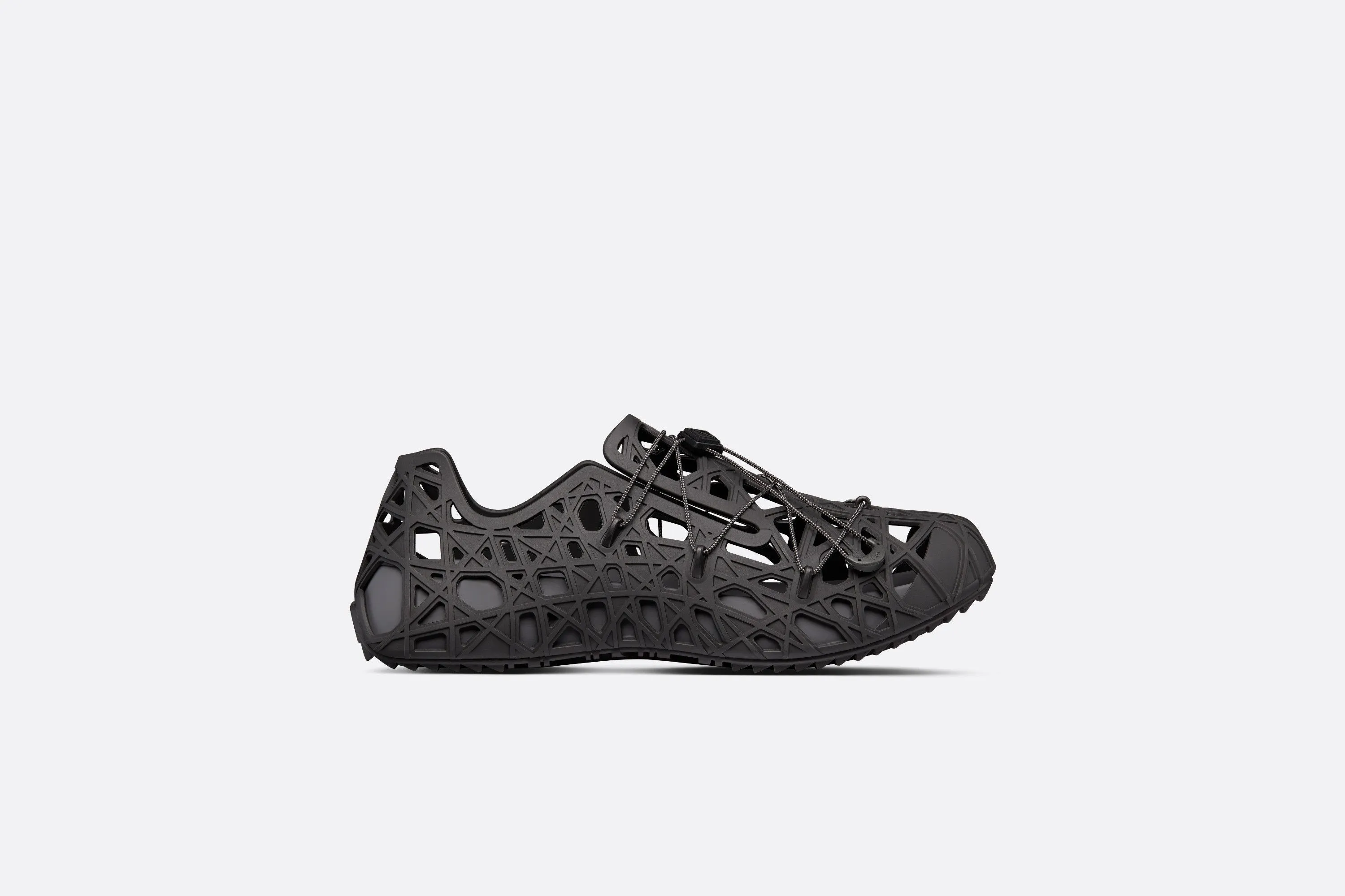 Dior Warp Sandal • Black Cosmo Rubber with Warped Cannage Motif