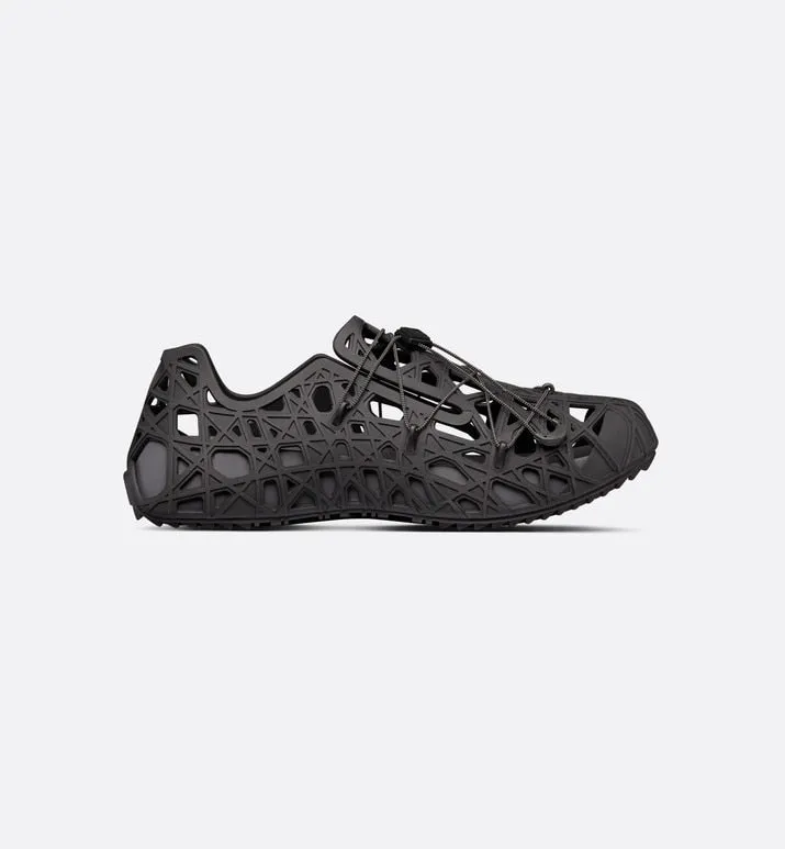 Dior Warp Sandal • Black Cosmo Rubber with Warped Cannage Motif
