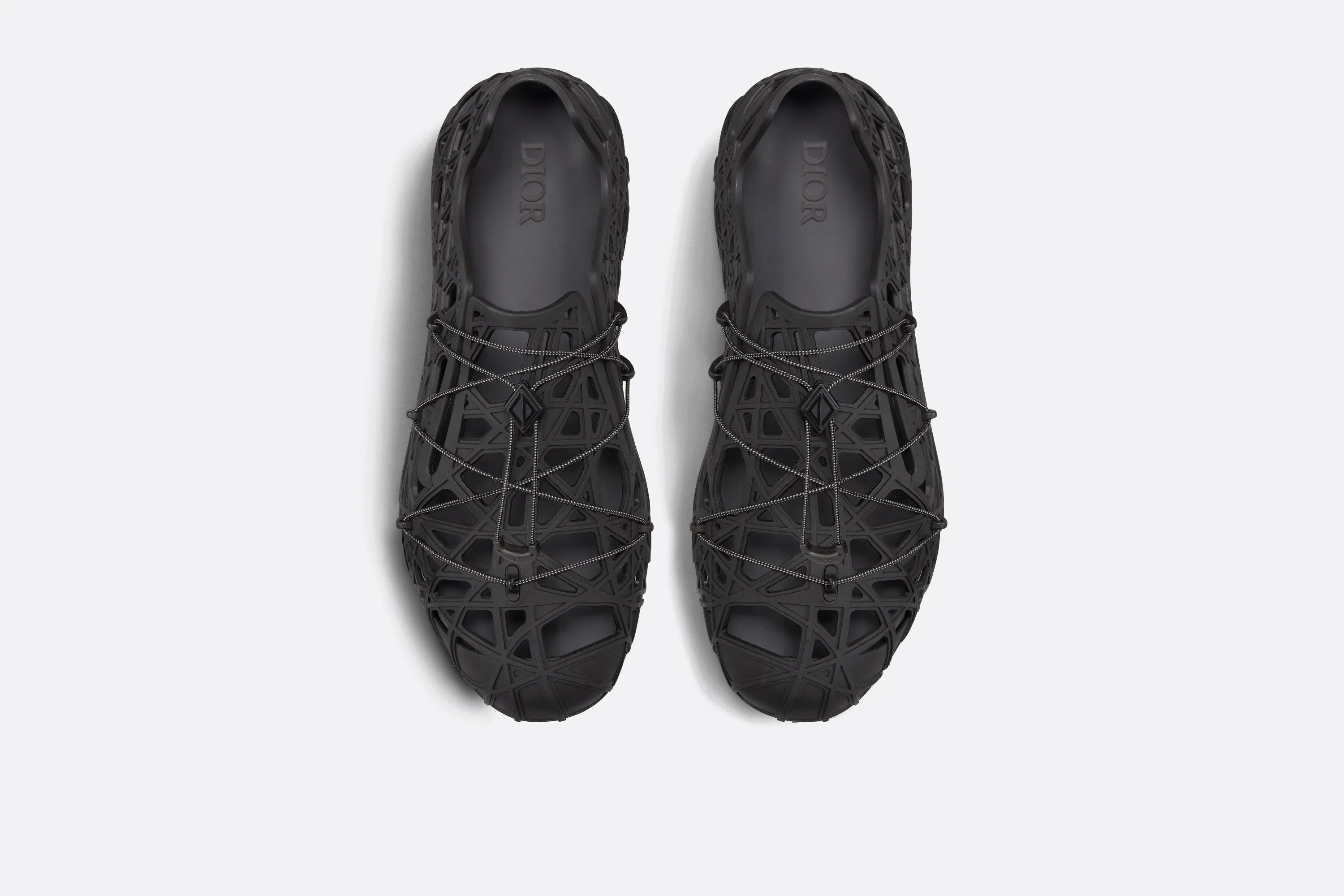 Dior Warp Sandal • Black Cosmo Rubber with Warped Cannage Motif