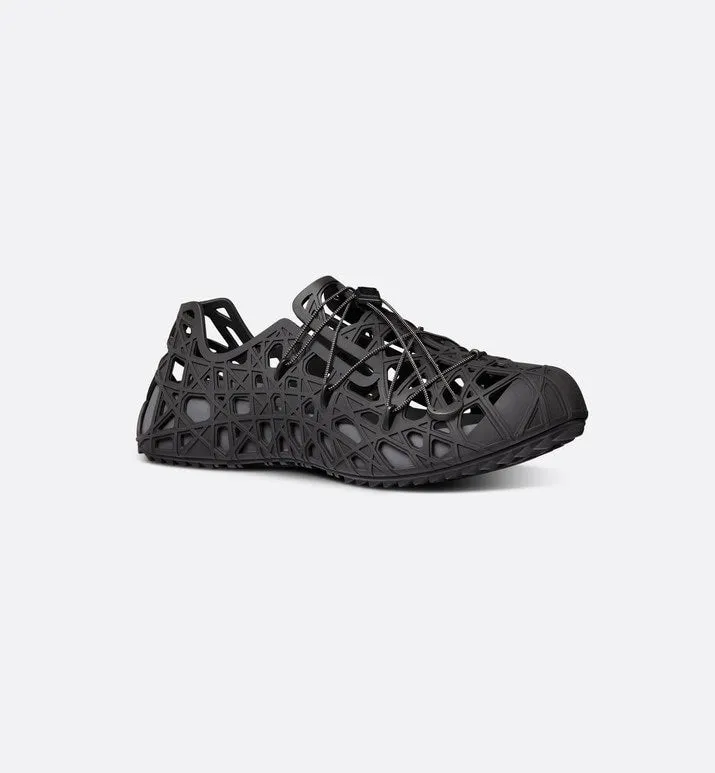 Dior Warp Sandal • Black Cosmo Rubber with Warped Cannage Motif