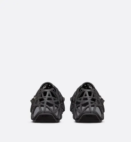 Dior Warp Sandal • Black Cosmo Rubber with Warped Cannage Motif