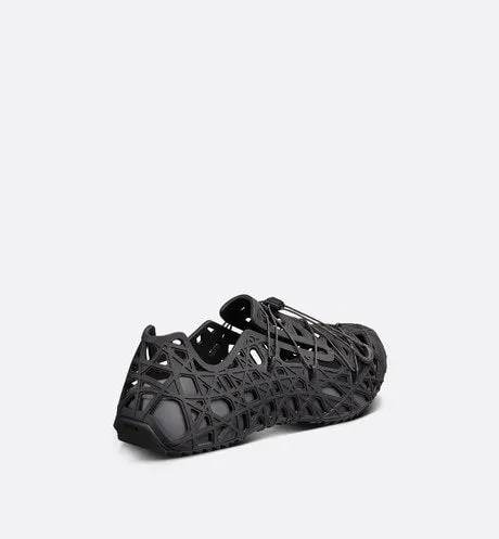 Dior Warp Sandal • Black Cosmo Rubber with Warped Cannage Motif
