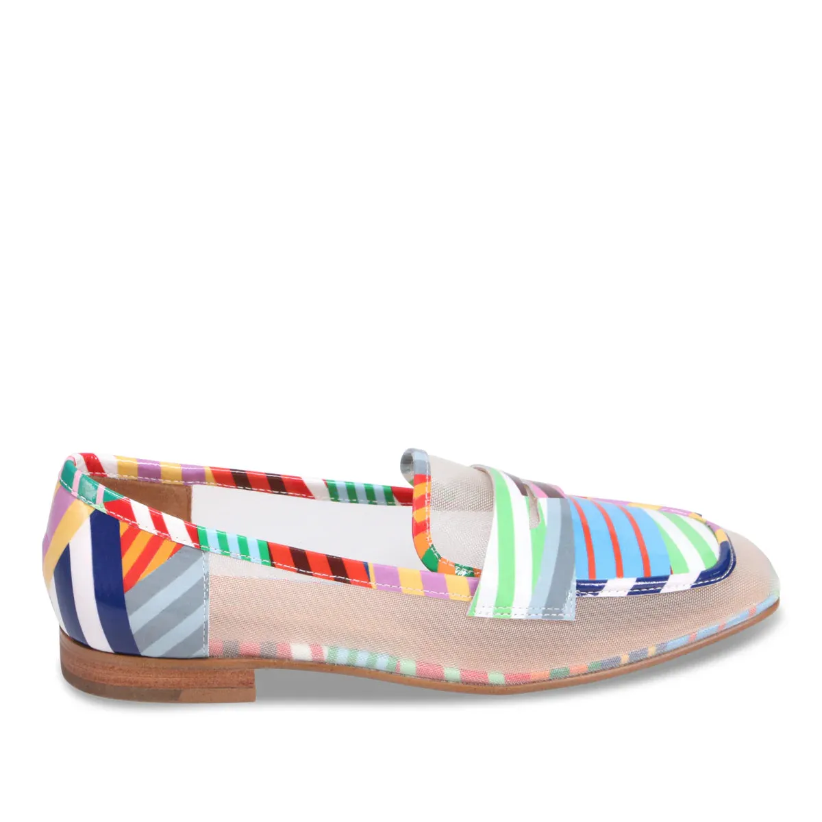 Django & Juliette PRIYAS Loafer in White Multi Stripe