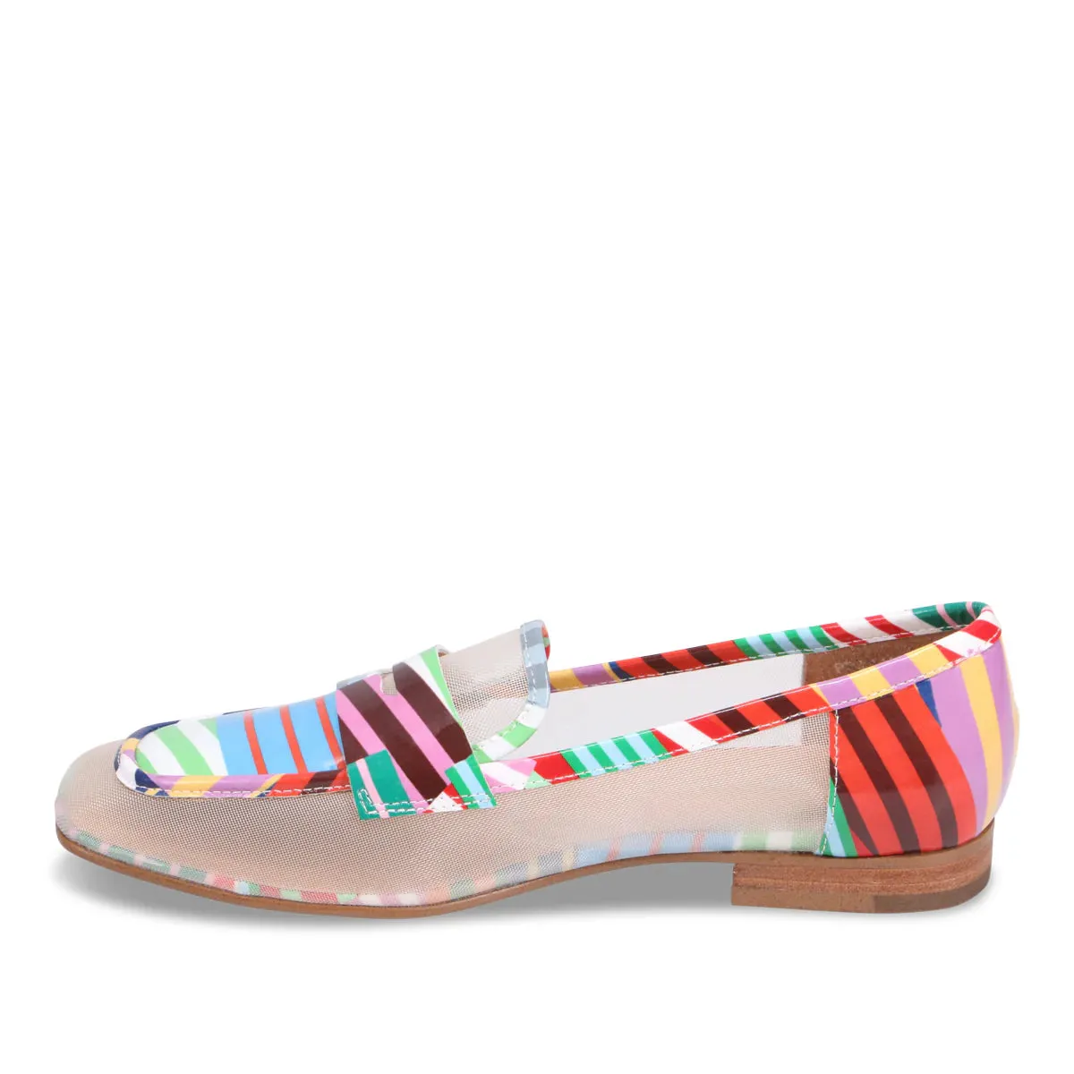 Django & Juliette PRIYAS Loafer in White Multi Stripe