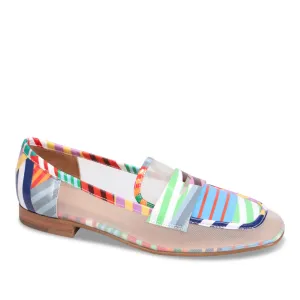 Django & Juliette PRIYAS Loafer in White Multi Stripe