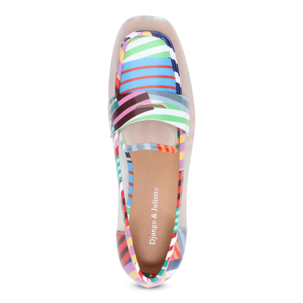 Django & Juliette PRIYAS Loafer in White Multi Stripe