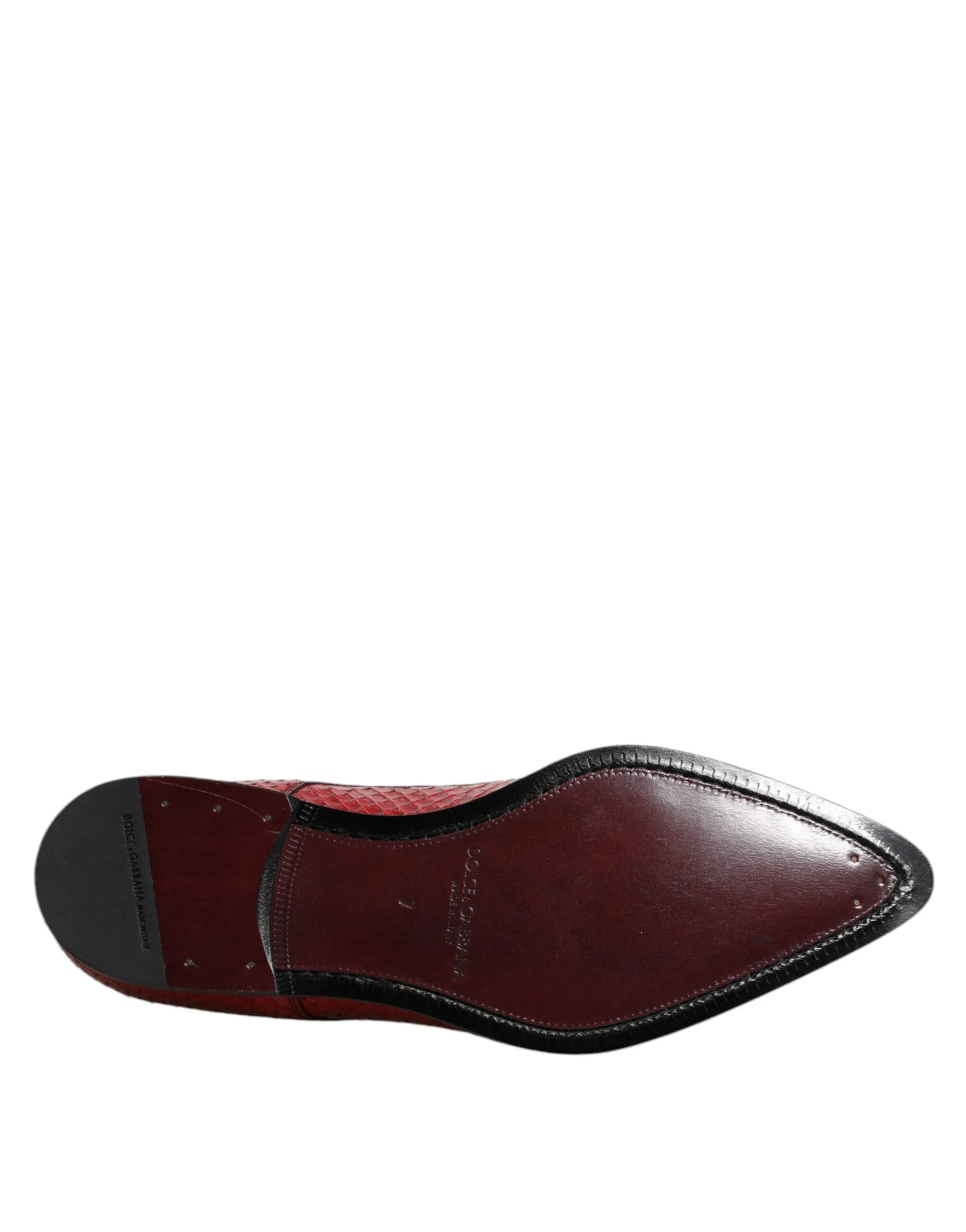Dolce Seamless delivery Expansive variety Shoes Dress Gabbana Up & Leather Red Derby Exotic Lace