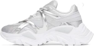 Fila Women's Electrove 3 Twinkle Shoes, Metallic Silver/Glacier Gray/White - 6
