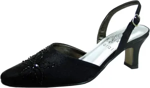 Floral Alma Women's Wide Width Open Shank Dress Slingback Shoes