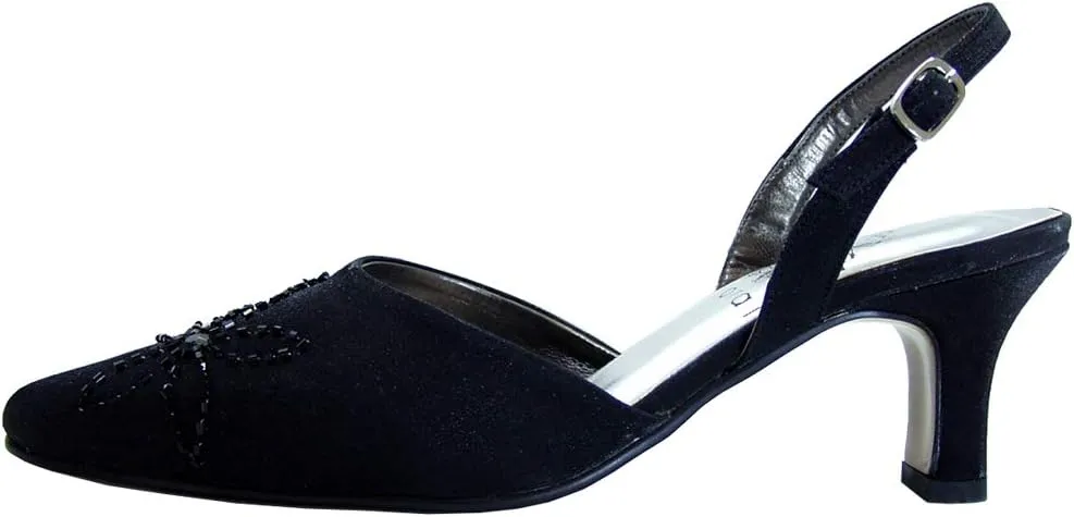 Floral Alma Women's Wide Width Open Shank Dress Slingback Shoes