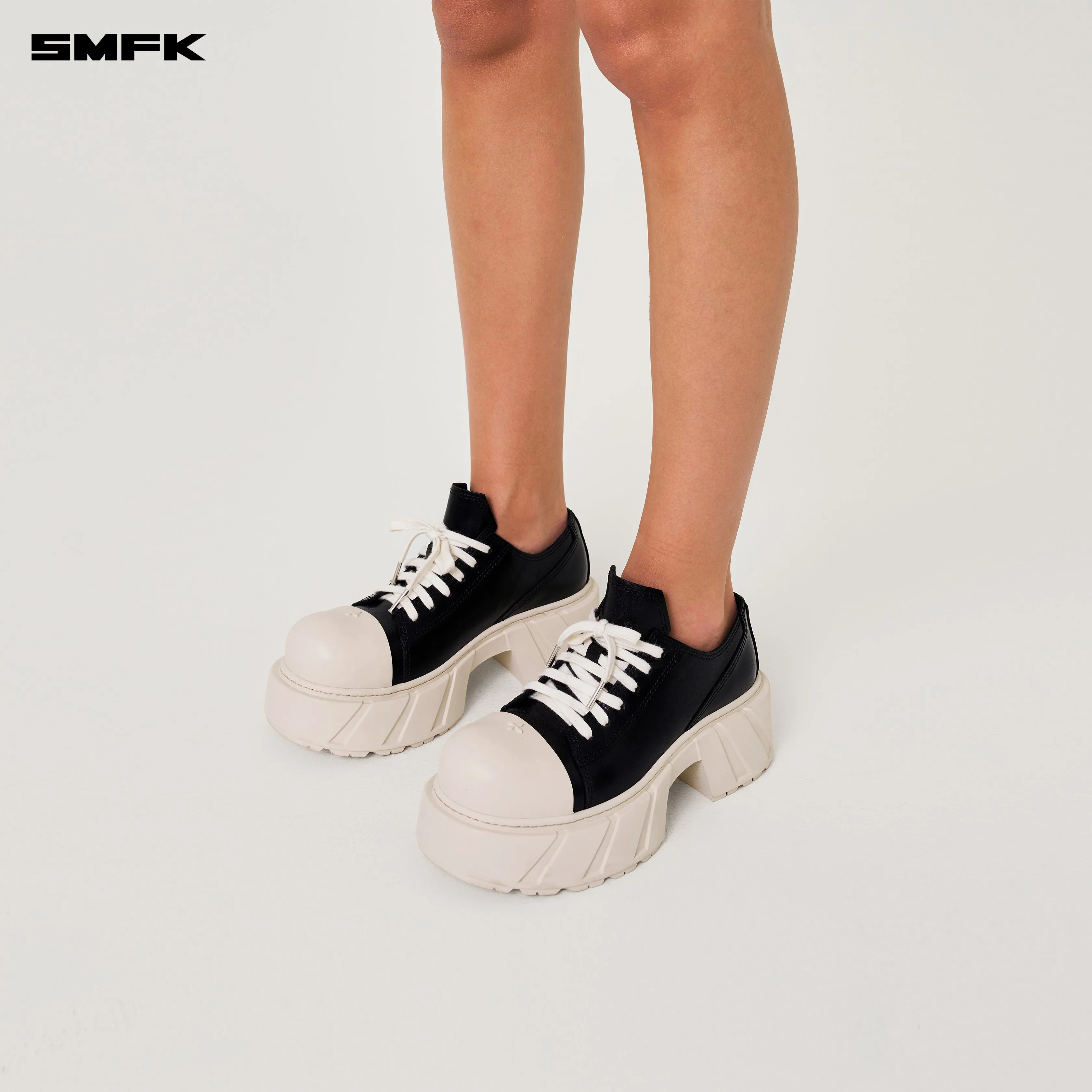 Future Mirage High Heeled Leather Sneakers Black/White