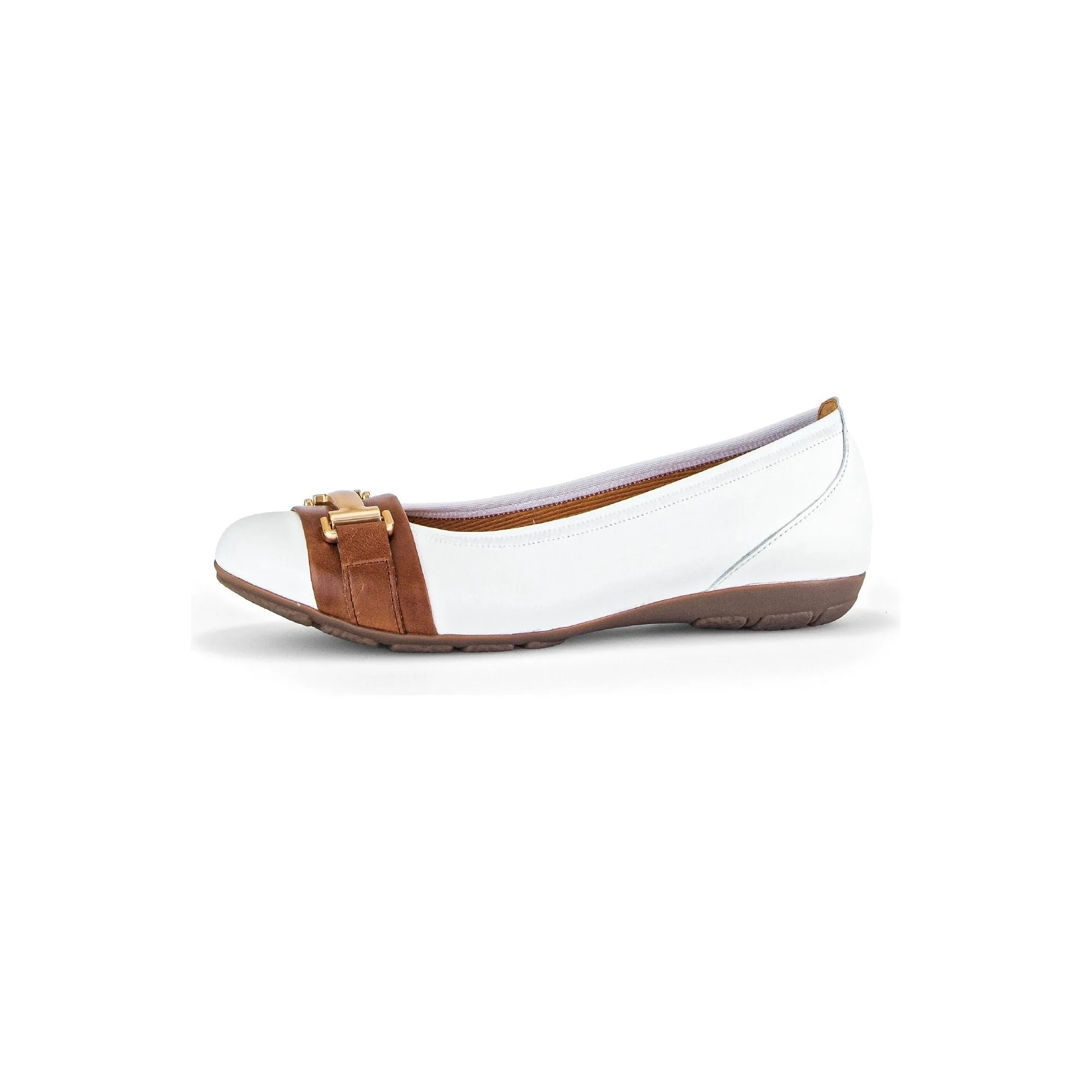 Gabor Rona -Ladies Pump in White/Tan