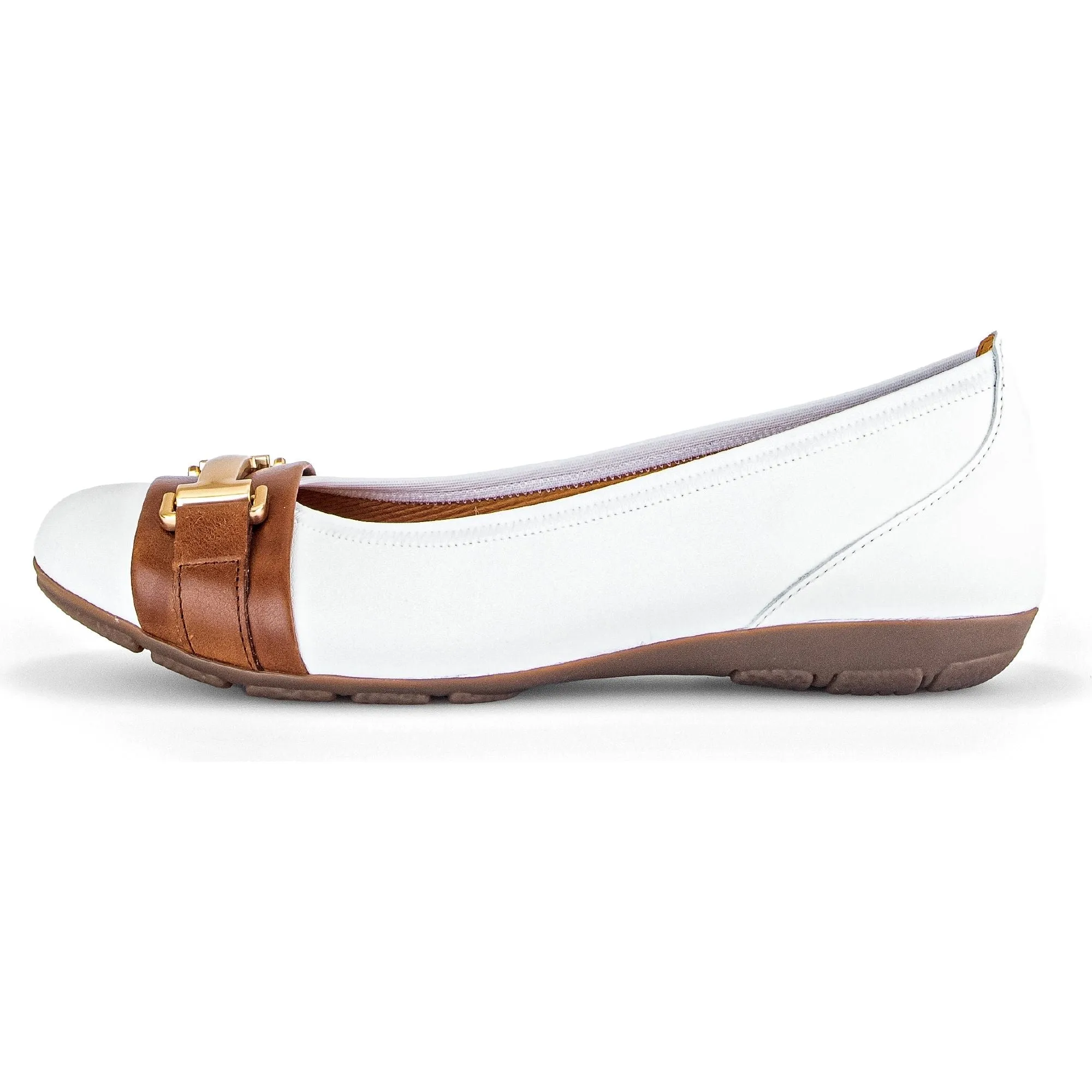 Gabor Rona -Ladies Pump in White/Tan