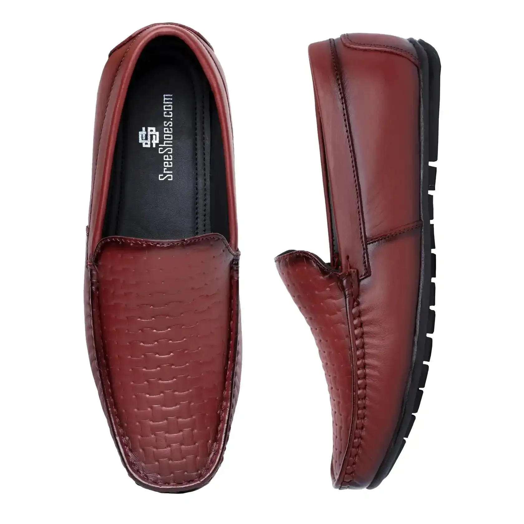 Genuine Leather Rattan Loafers for Men