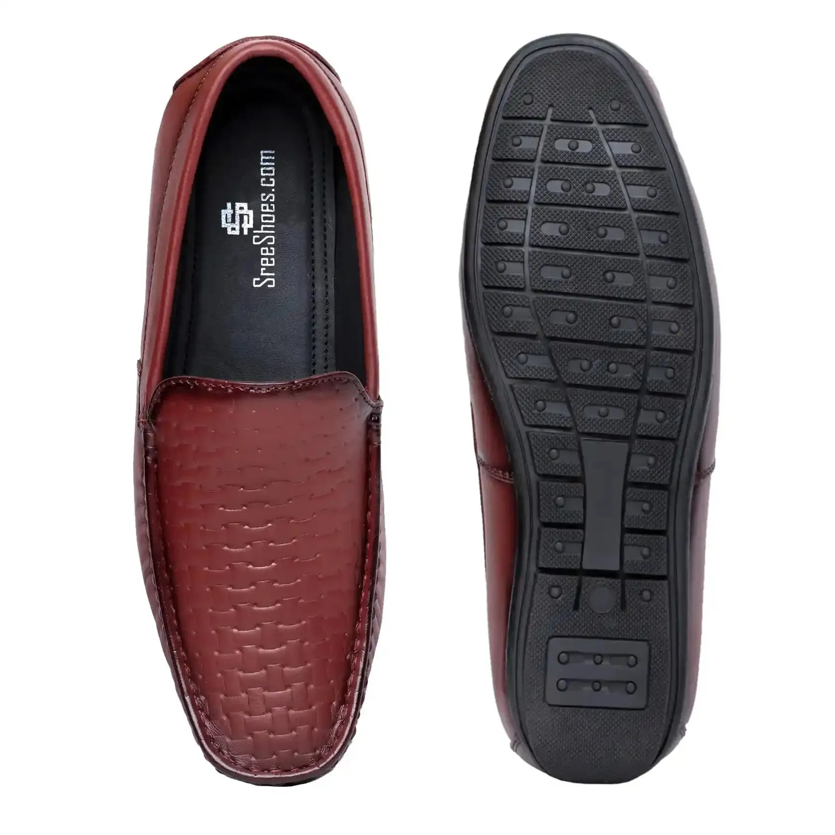 Genuine Leather Rattan Loafers for Men