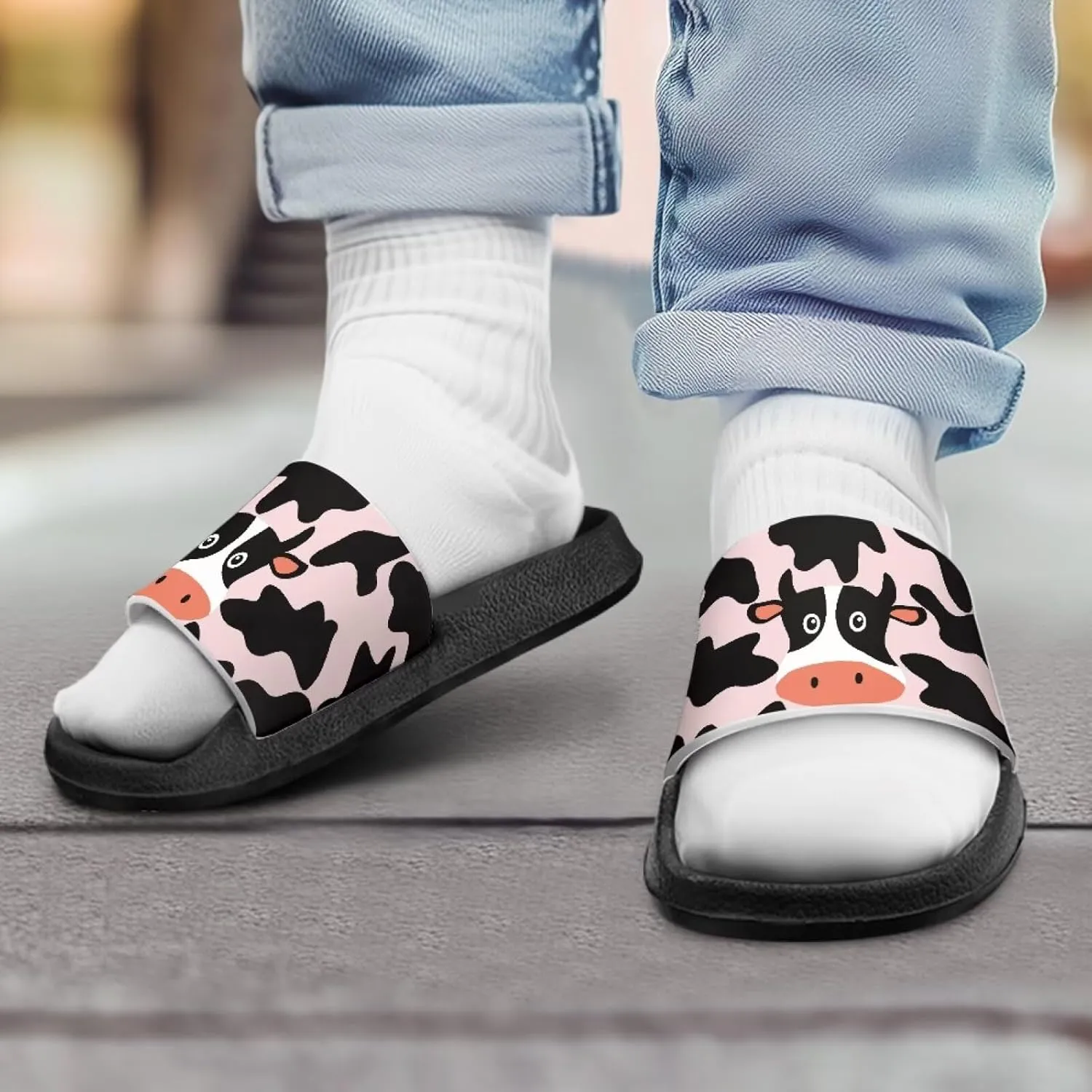 Girls Slides Sandals Anti Slip Shower Pool Sandal Ultra Comfy Open Toe Slippers for Indoor Outdoor Little Kid/Big Kid