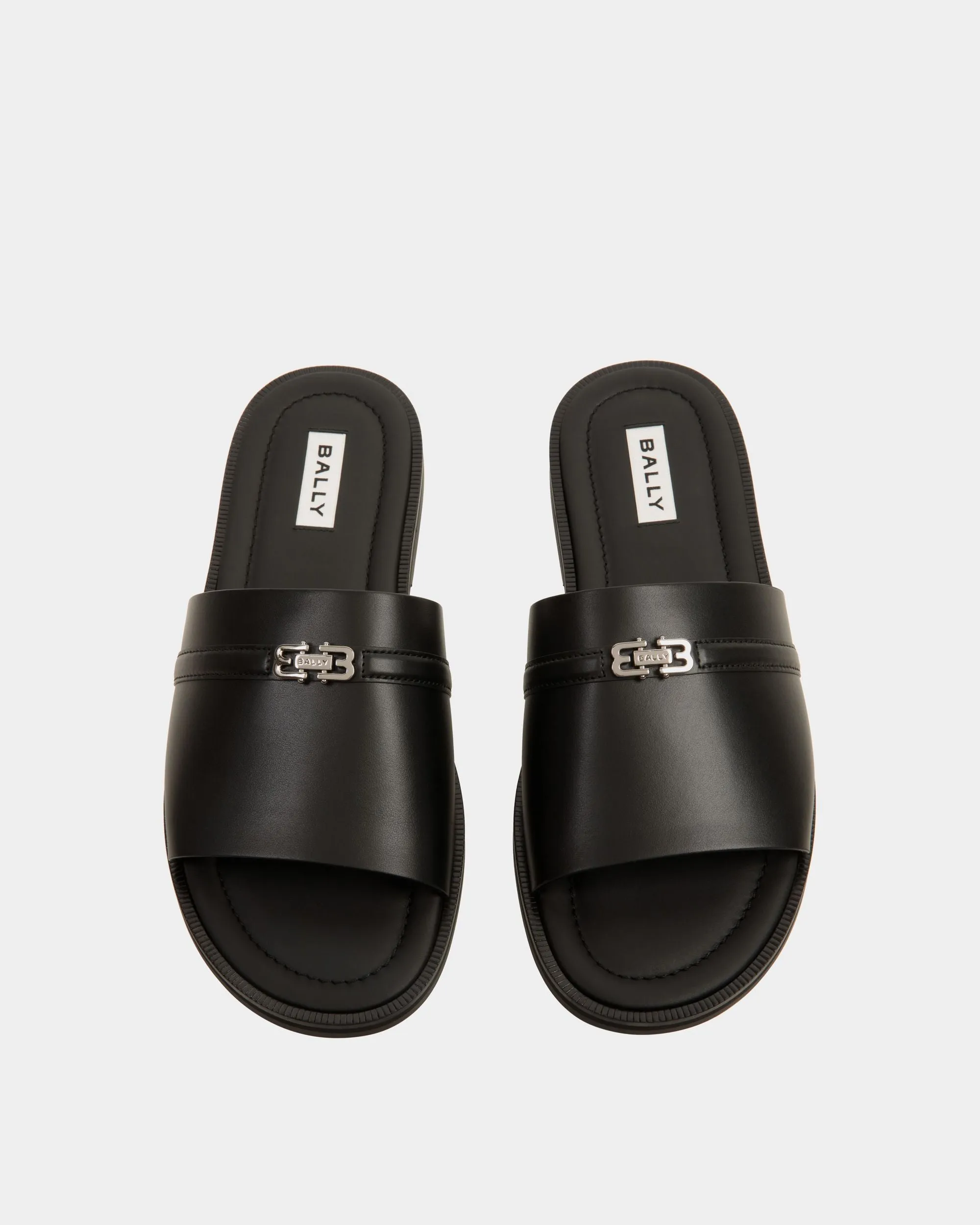 Glide Sandal in Black Leather