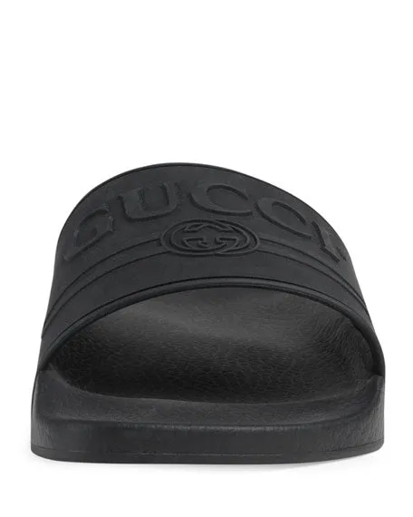 Gucci Logo Rubber Slide Sandal