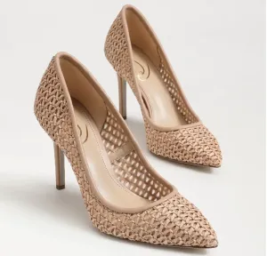 Hazel Pointed Toe Heel - Tan Raffia
