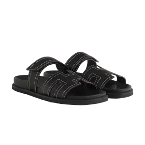 Hermes Chypre Sandal Black Sewing