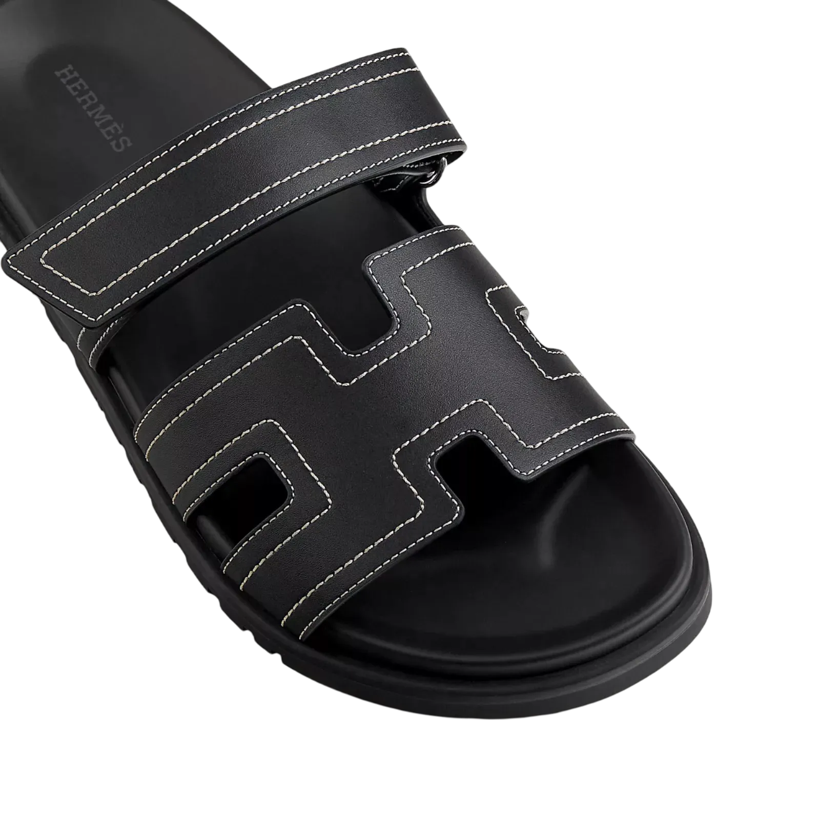 Hermes Chypre Sandal Black Sewing