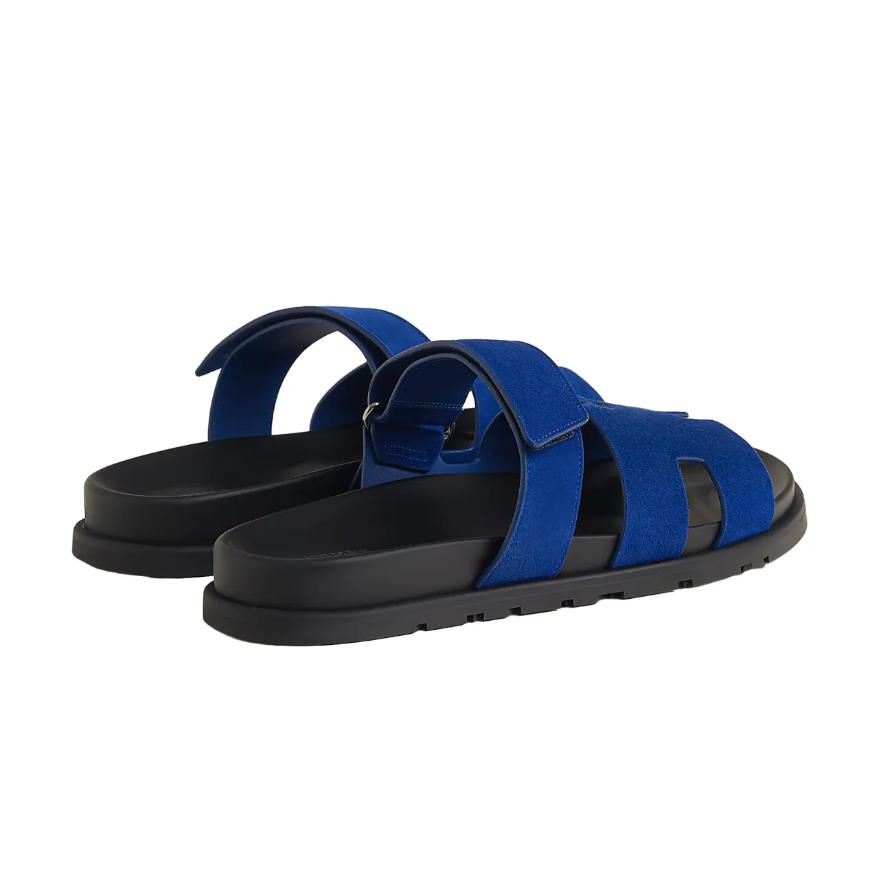 Hermes Chypre Sandal Suede Bleu Smalt
