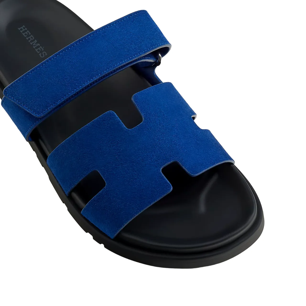 Hermes Chypre Sandal Suede Bleu Smalt