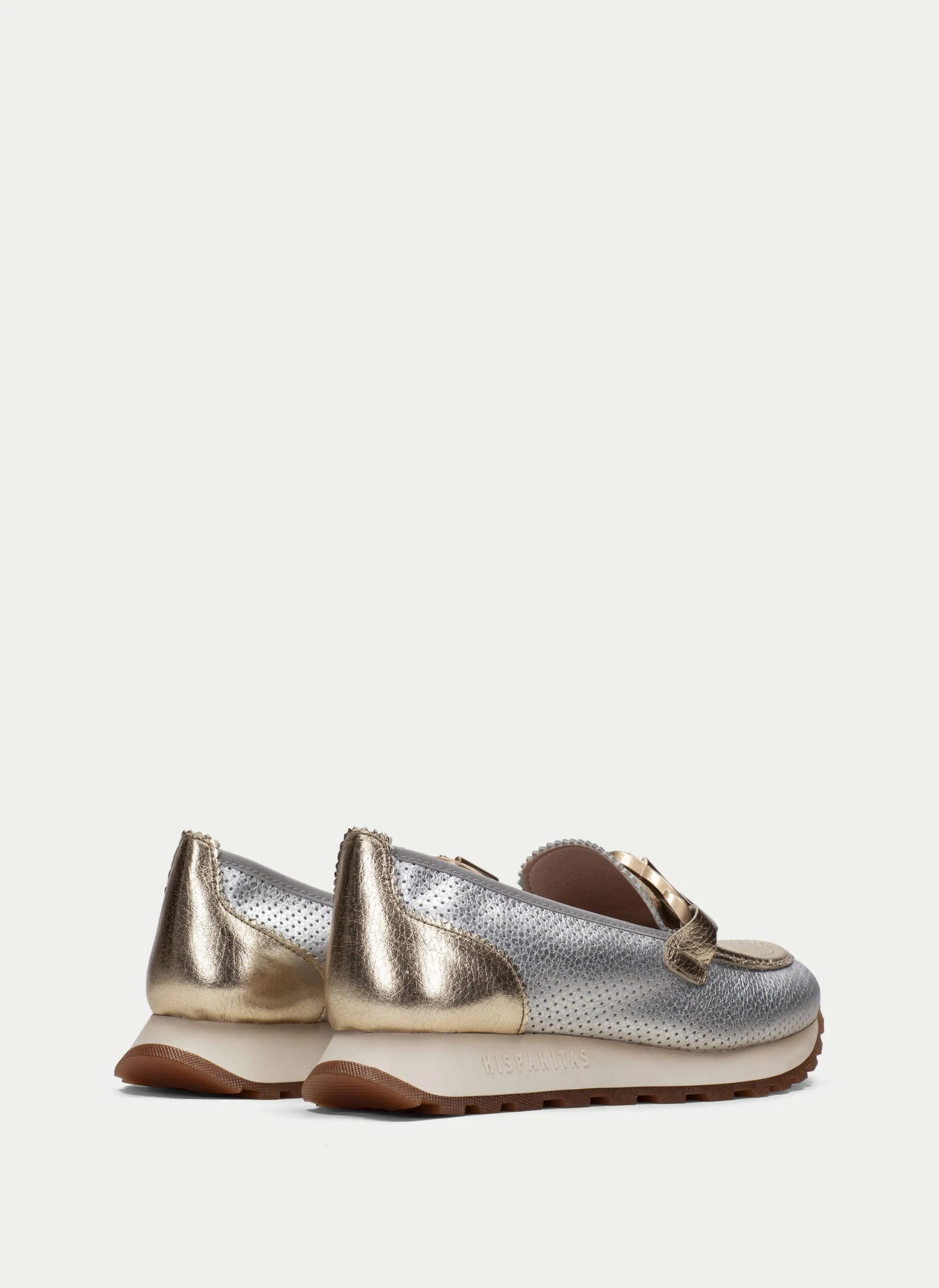 HISPANITAS - HV243432 LOAFER WITH CHAIN DETAIL - GOLD MULTI