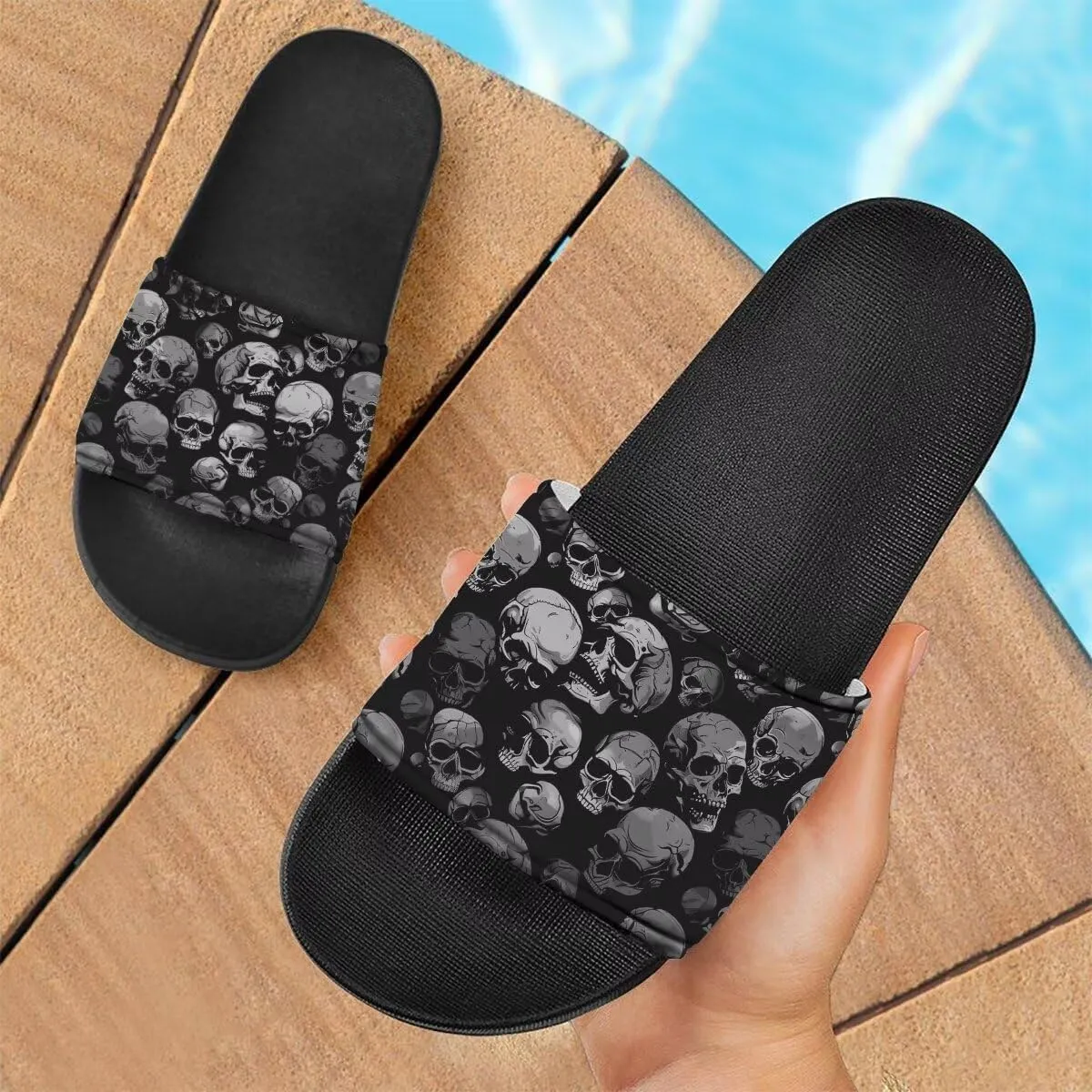 Howilath Cute Animals Pattern Summer Slide Slippers for Women Kids, Soft Sole Non-Slip Open Toe Slippers Slide Sandal