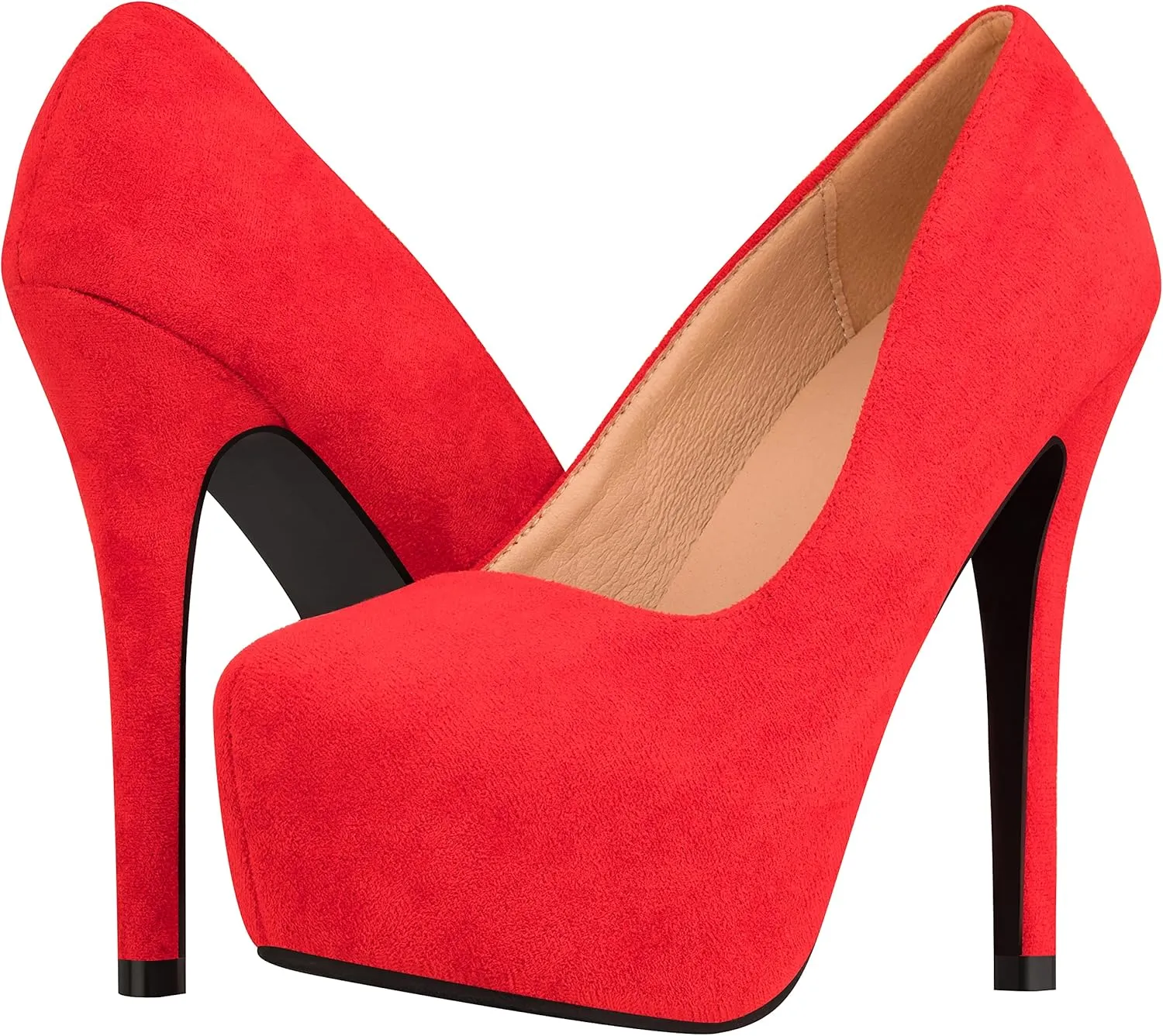 ILLUDE Women's High Heel Pump Closed Toe Platform Heels Pumps Shoes - Swan