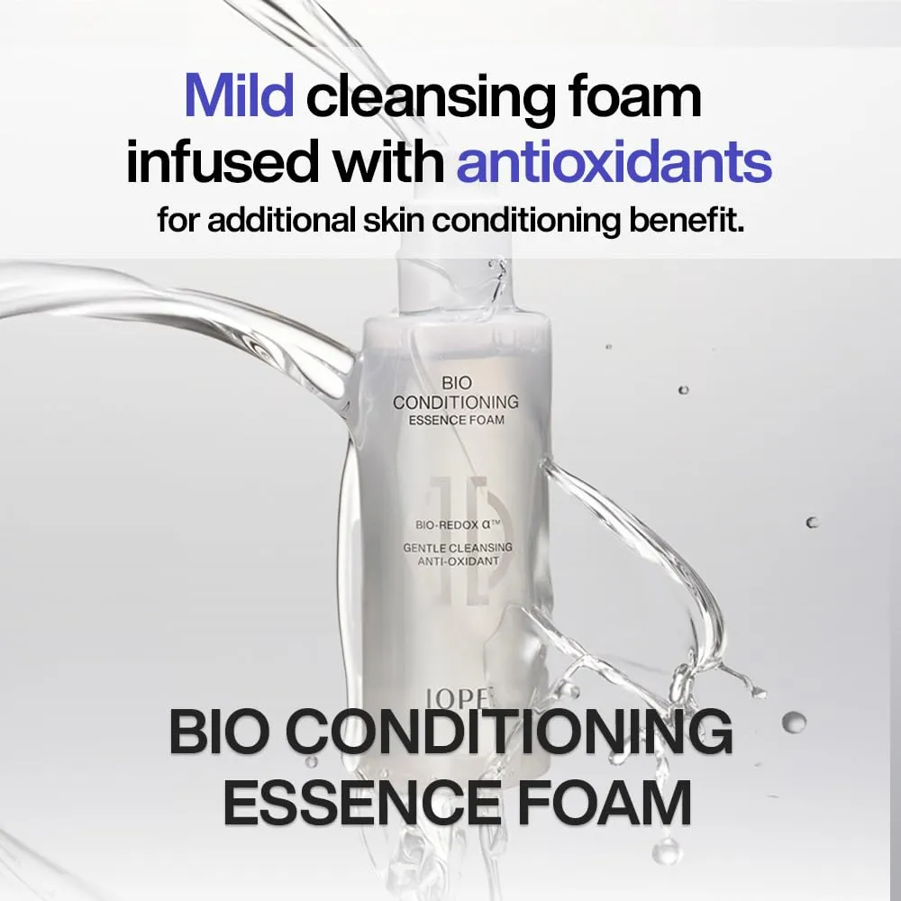 IOPE BIO Conditioning Essence Foam Facial Cleanser | Gentle Makeup Cleansing & Moisturizng for Sensitive Skin, Antioxidant, Daily exfoliation with PHA, Korean Face wash, 6.08 Fl Oz