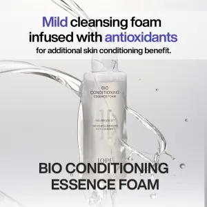 IOPE BIO Conditioning Essence Foam Facial Cleanser | Gentle Makeup Cleansing & Moisturizng for Sensitive Skin, Antioxidant, Daily exfoliation with PHA, Korean Face wash, 6.08 Fl Oz