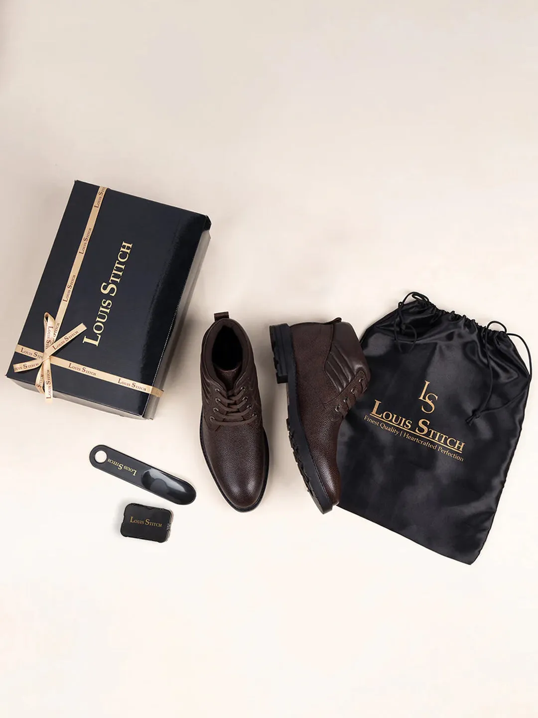 Jet Black Handcrafted Derby Lace Up Boots